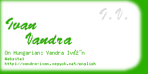 ivan vandra business card